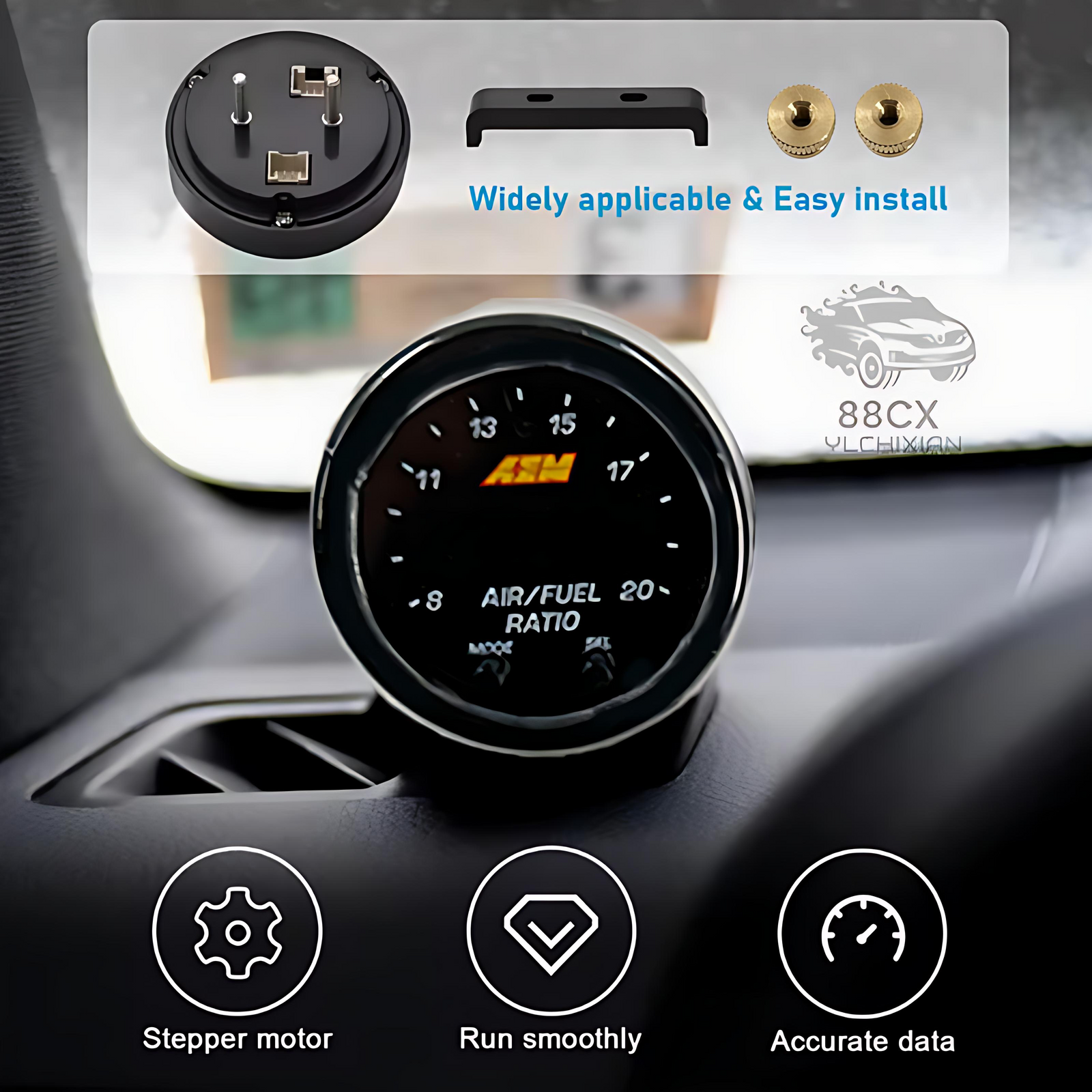 AEM 30-0300 X-Series Wideband Gauge A/F AF O2 Air Fuel Ratio comes with Sensor